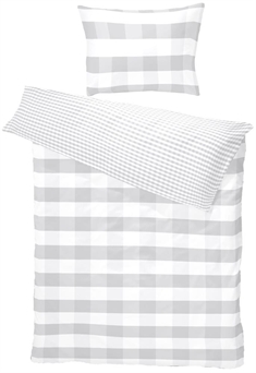 Borås Cotton - Bomuld satin sengetøj - Hofsnäs lys grå - 140x220 cm